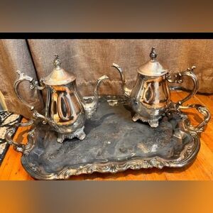 F.B Rogers Elegant Silver Tea Set with Tray